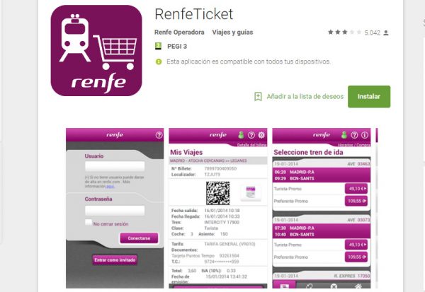 Renfe ticket