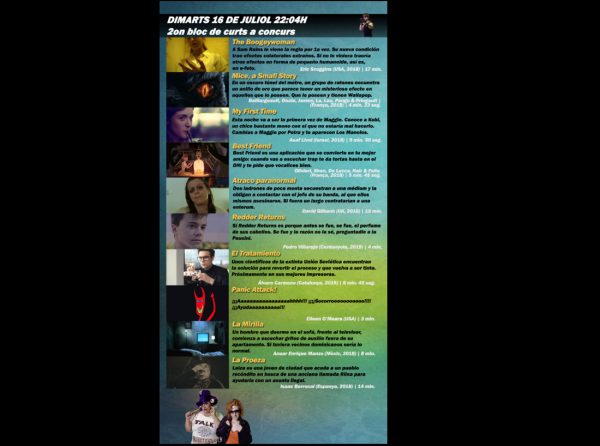 Programació Fantosfreak 2019 Dimarts