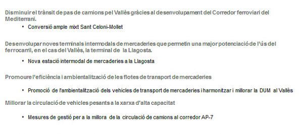 Actuacions transport mercaderies