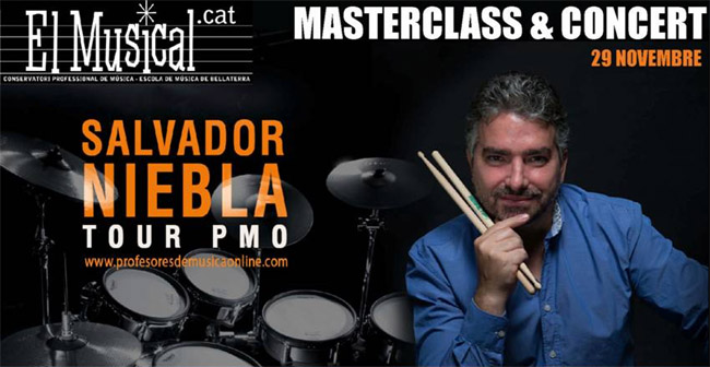 El baterista Salvador Niebla fa un concert i una masterclass a El Musical