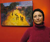 Joc de colors a l'exposició de Leonor Vilar al Bar't de l'Ateneu