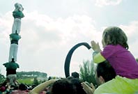 Els Castellers de Sabadell broden actuació a la ciutat