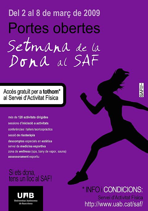 El Servei d’Activitat Física de la UAB ofereix una setmana de portes obertes en motiu del Dia de la dona