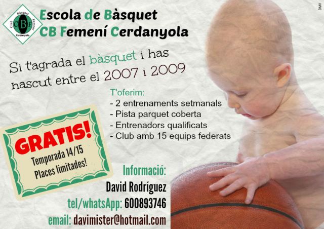 El Bàsquet Femení Cerdanyola torna a posar en marxa l’escola de bàsquet