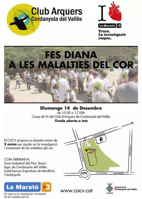 Els arquers de Cerdanyola  organitzen una tirada solidària dins de la Marató de TV3