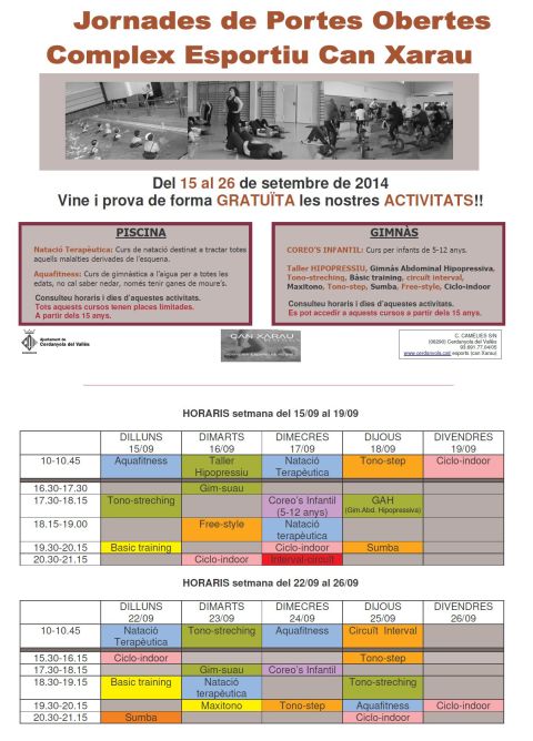 Can Xarau posa en marxa dues setmanes de portes obertes a les activitats dirigides