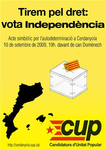 La CUP vol que es convoqui un referèndum per l'autodeterminació a Cerdanyola