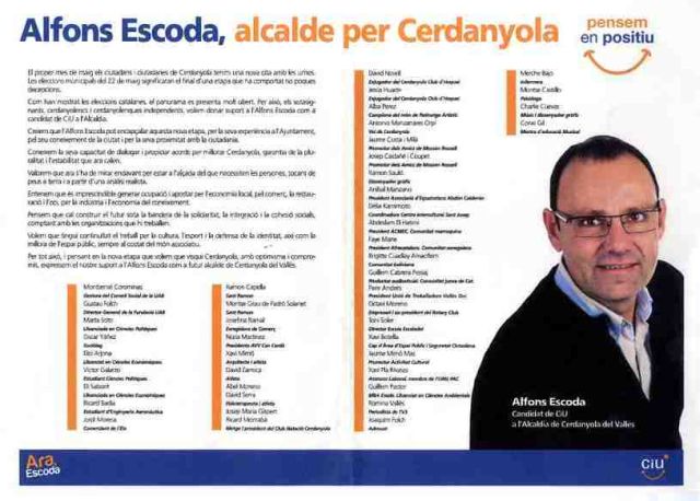 Manifest ciutadà a favor d'Alfons Escoda com a candidat a l'alcaldia