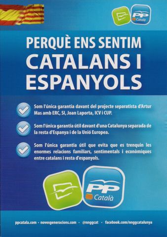 El PP de Cerdanyola dóna suport a la campanya "Ens sentim catalans i espanyols" 