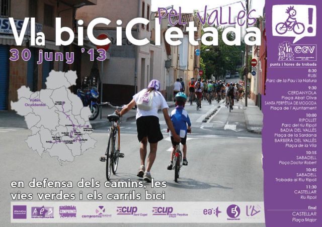 Unes 300 persones reivindiquen l'ús de la bicicleta pel Vallès