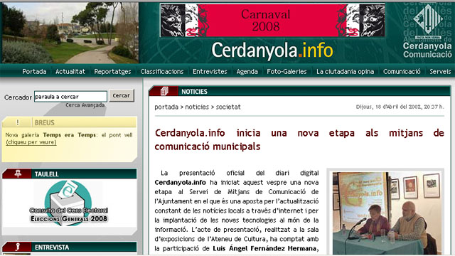 Cerdanyola.info incorpora vídeo en període de proves
