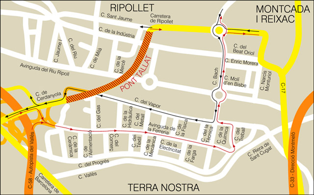 Tallen per obres el pont de la Ferreria durant dissabte i diumenge