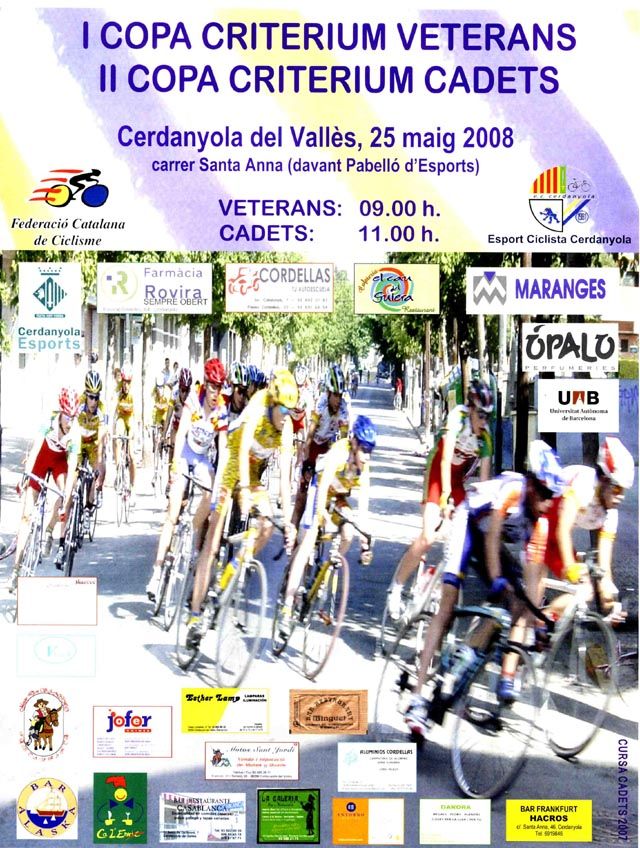 Diumenge es celebra la 2a edició del Criterium Ciclista a Cerdanyola per a cadets i veterans