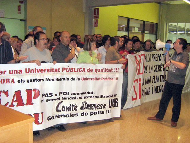 Inauguració accidentada del curs acadèmic 2008-2009 a la UAB