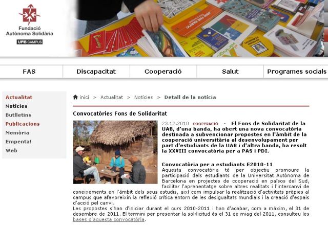 LA FAS obre la convocatòria del Fons de Solidaritat