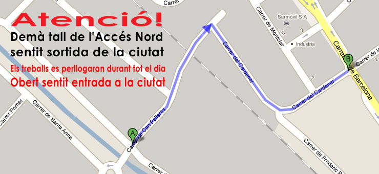 L'acces Nord es talla durant un dia al trànsit de sortida