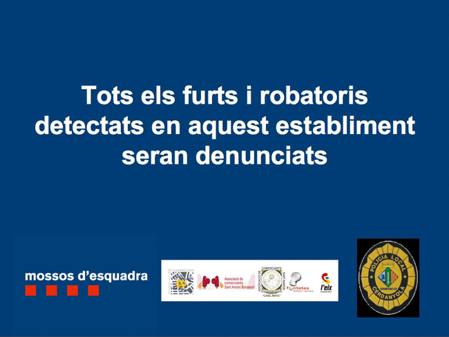 Els Mossos insten els comerciants a denunciar en cas de furt als establiments