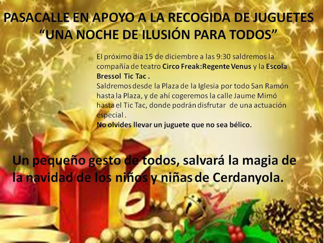 Tic Tac organitza una cercavila per recollir joguines