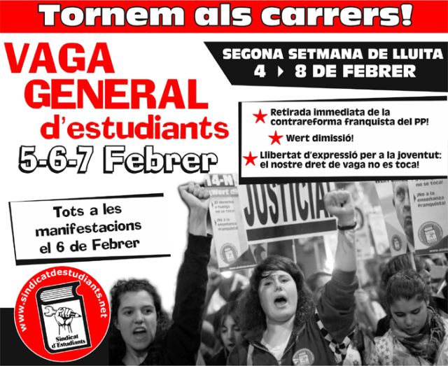 Comença una vaga general d'estudiants de 72 hores
