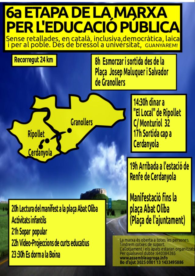 La sisena etapa de la Marxa Groga acaba a Cerdanyola