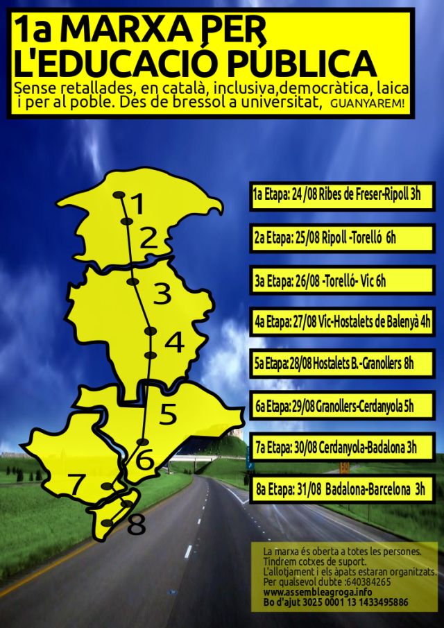 La I Marxa per l'Educació Pública, amb etapa a Cerdanyola, comença a caminar
