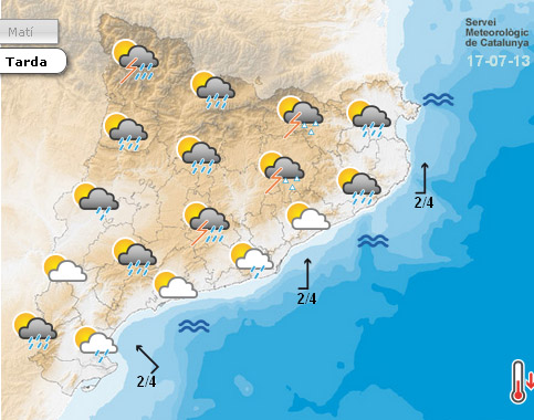 Alerta del Pla Inuncat arreu de Catalunya pel risc de tempesta
