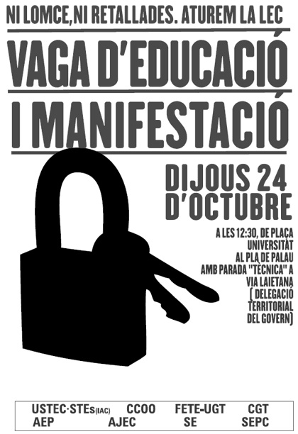 Vaga al sector educatiu contra la LOMCE i les retallades