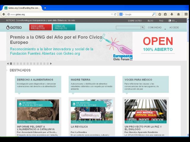 Goteo.org, millor ONG europea de l'any