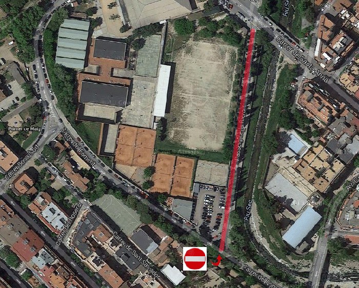 Tall de trànsit al Passeig de la Riera 