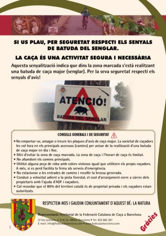La Generalitat aprova el Pla Tècnic de Gestió Cinegètica de les zones de caça controlada de Collserola per a 2014–2015