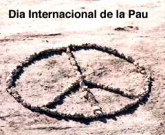 Voluntaris de la Creu Roja redacten i llegeixen el Manifest per la Pau de l'ONG