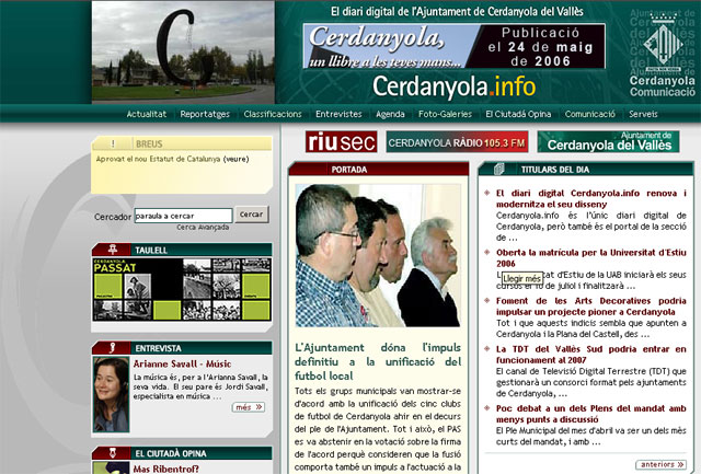 El diari digital Cerdanyola.info estrena nou disseny en període de proves