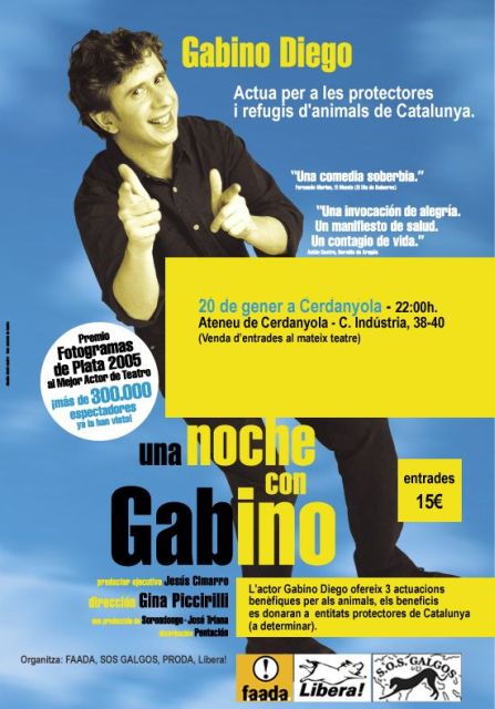 Gabino Diego: teatre solidari amb els animals