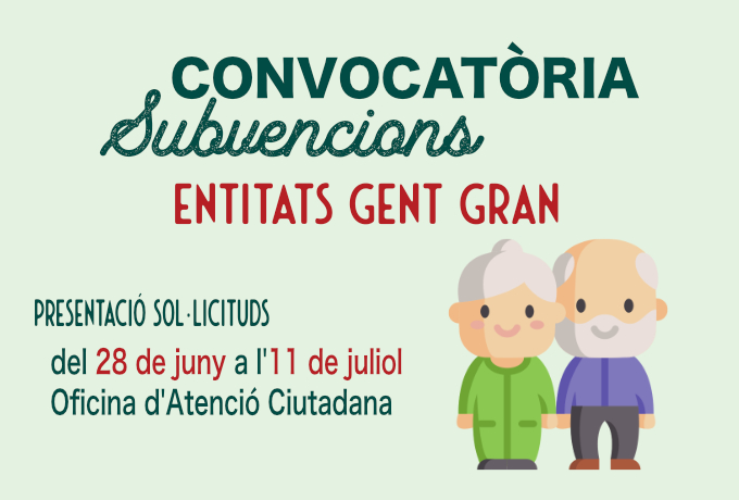 Convocatòria de subvencions per a les associacions de gent gran per l’any 2022