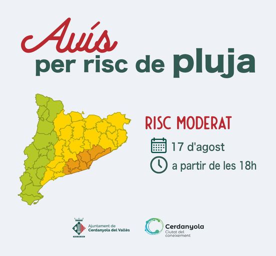 S'activa l'alerta Inuncat per pluges intenses a Catalunya dimecres i dijous