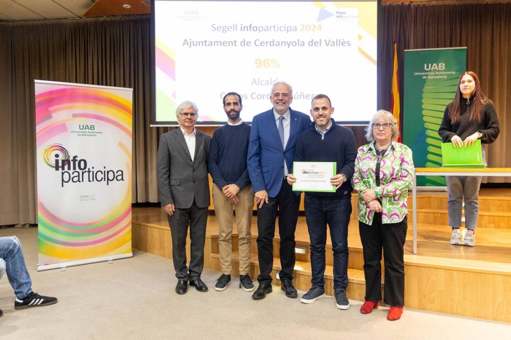 Cerdanyola rep el Segell Infoparticipa per la transparència informativa de la seva administració