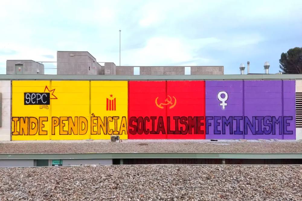 La UAB esborra el mural del SEPC i els estudiants anuncien que el repintaran