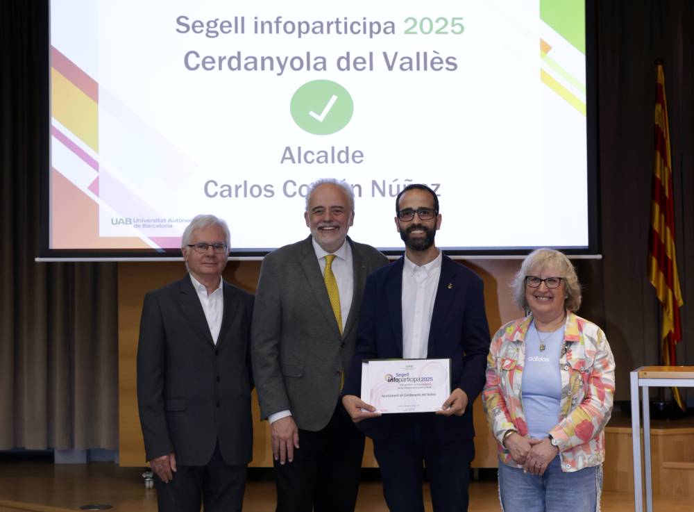 Cerdanyola renova el Segell Infoparticipa amb un 98% de compliment en transparència i qualitat informativa