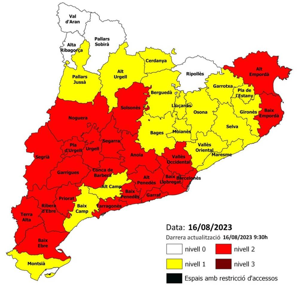 Activat el nivell 2 del pla Alfa per risc d'incendi al Vallès Occidental