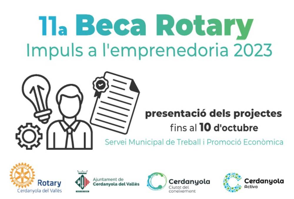 Oberta fins al 10 d’octubre l’onzena Beca Rotary organitzada pel Club Rotary de Cerdanyola i l’Ajuntament