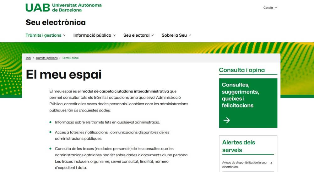 La UAB activa un nou mòdul interadministratiu per consultar tràmits públics
