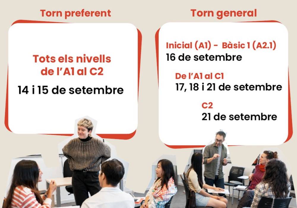 El Consorci per a la Normalització Lingüística obrirà del 14 al 21 de setembre les inscripcions als cursos de català del nou curs