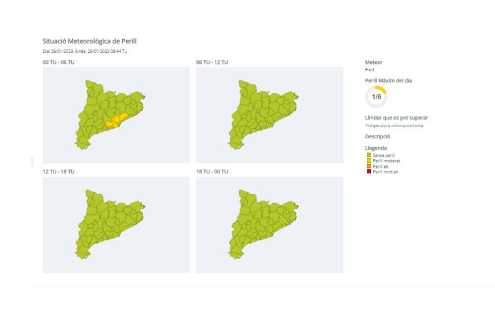 Protecció Civil avisa de temperatures sota zero les dues pròximes matinades