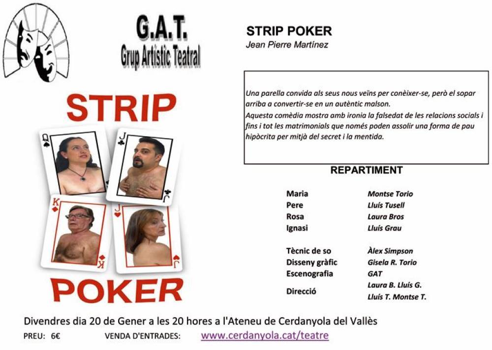 El GAT estrena Strip Poker avui divendres al Teatre Ateneu