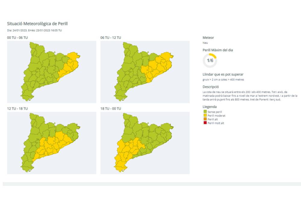 Cauen alguns flocs a Collserola i el municipi segueix en prealerta pel risc de nevada