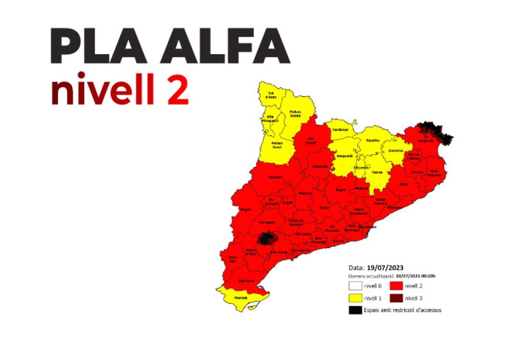 Cerdanyola està en el nivell 2 del Pla Alfa per risc d'incendi