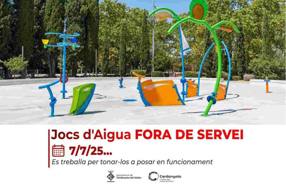 Els jocs d’aigua del parc Cordelles romandran tancats temporalment per una avaria
