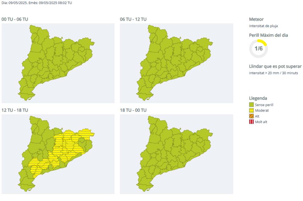 Protecció Civil demana precaució per les possibles pluges intenses