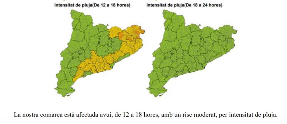 Activada la fase d'Alerta de l'INUNCAT per pluges