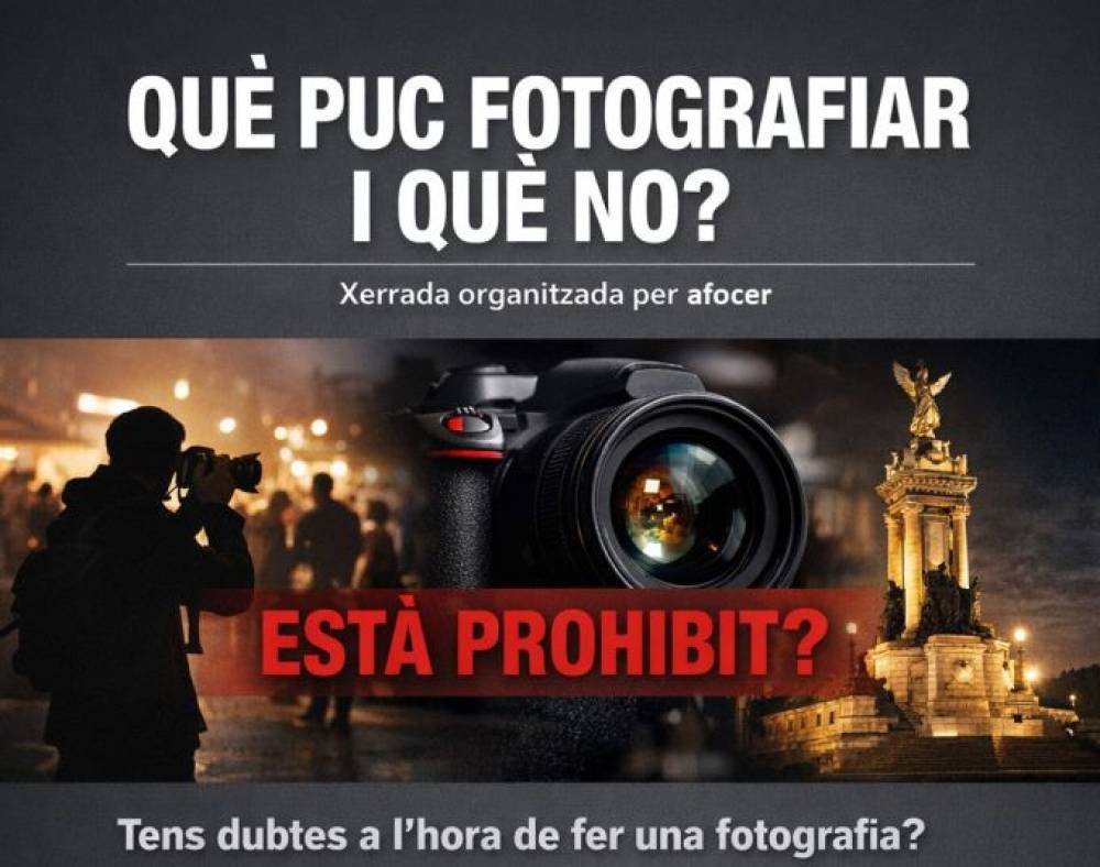 L'Afocer organitza la xerrada “Què puc fotografiar i què no?"